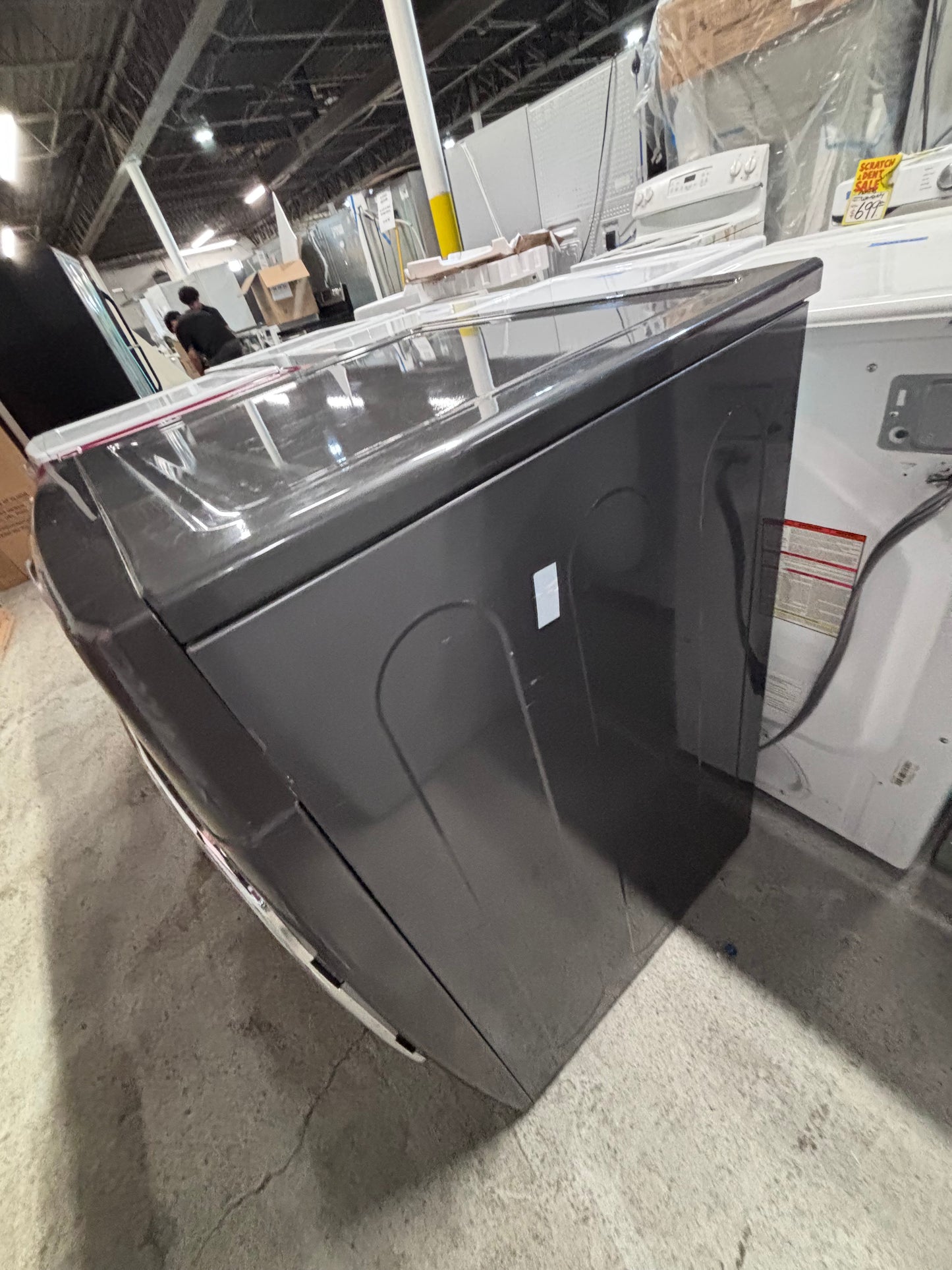 >>LG gas steam Dryer 29” mega capacity -gray front dark stainless steel drum large capacity 8.2cu.ft used- refurbished #GL55D8B