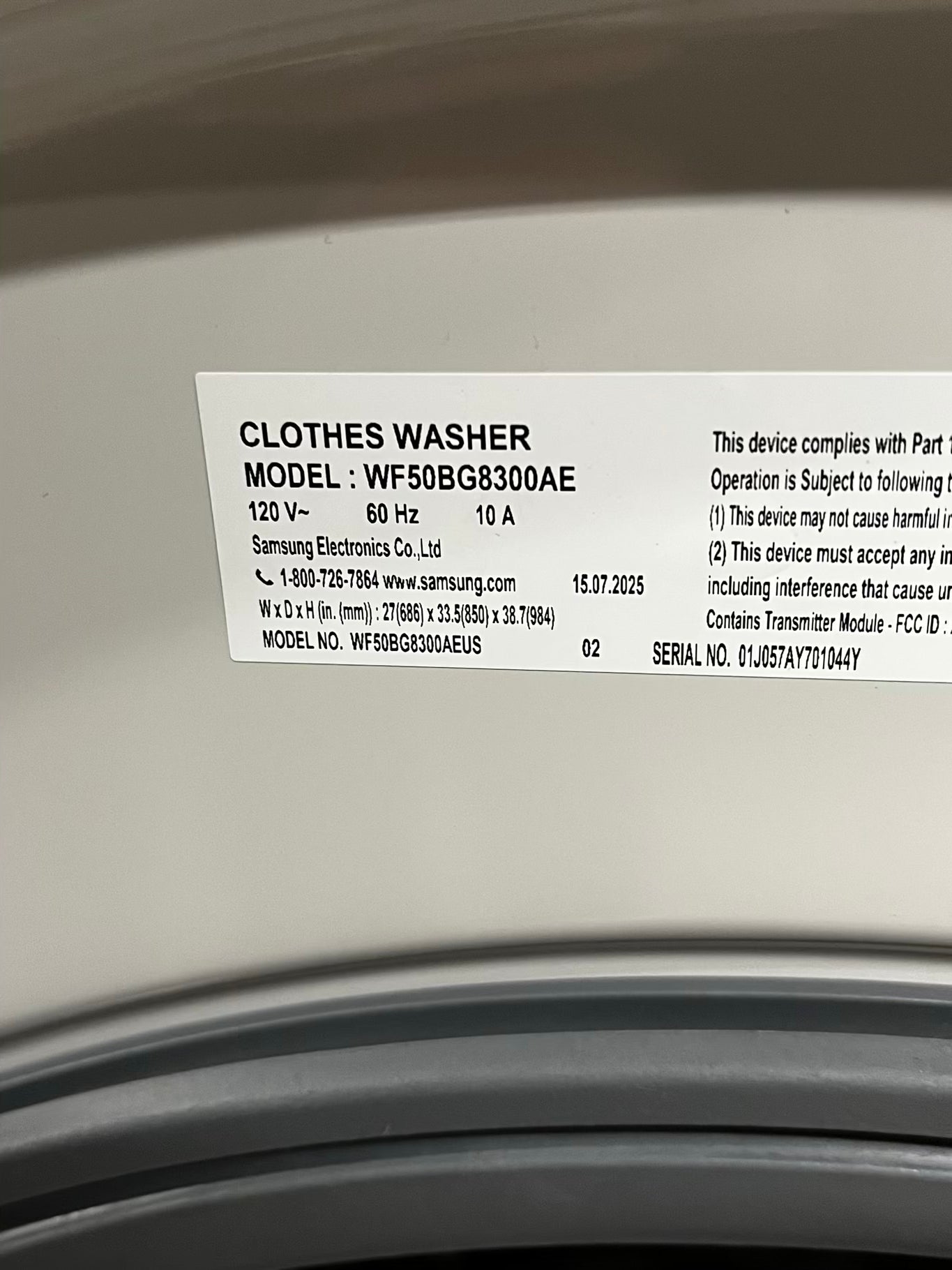 -Open Box 📦 Scratch & Dent Samsung 5 cu. ft. Extra Large Capacity Smart Front Load Washer in Ivory White with Super Speed Wash and Steam | stock number #WM315TB
