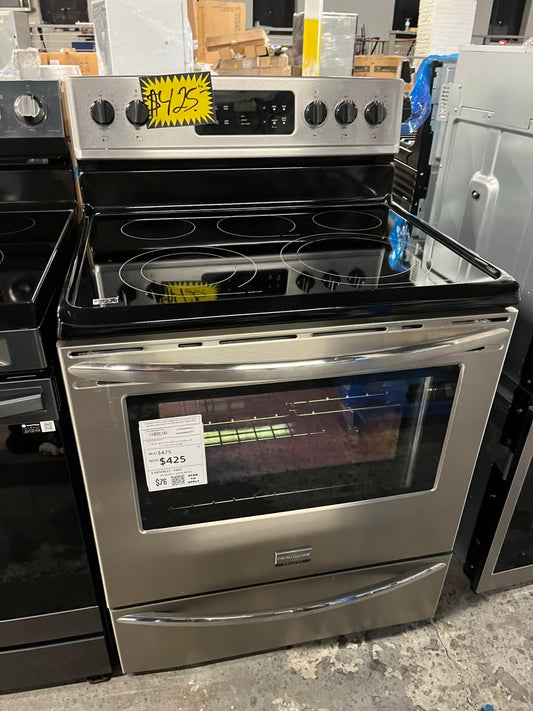 Frigidaire Electric 220v range 5 burner warmer zone stainless steel bake broil self clean 30" #ER513AB-TR