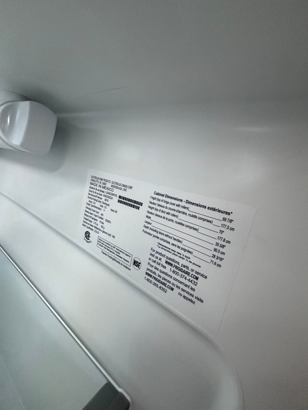 } sale🎈36”x 68.1/2 “Frigidaire side by side fridge counter depth fridge with ice 🧊 & water 💦 dispenser working 💯  #FAS41VB