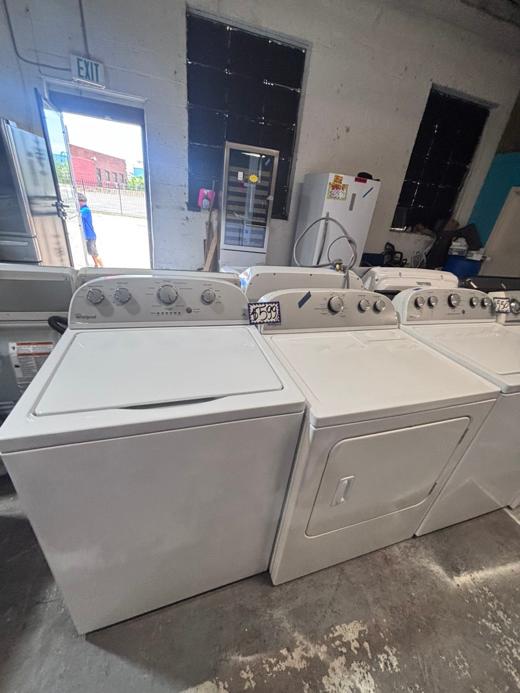 >>whirlpool top load washer large capacity with removable agitator  & electric dryer 220v  set top load side by side #MSR22YB