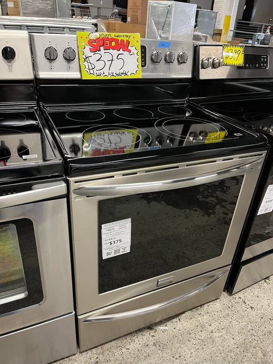 Frigidaire Gallery electric 220v range 5 burner warm zone convection bake broil self clean stainless steel 30" #ER518DB