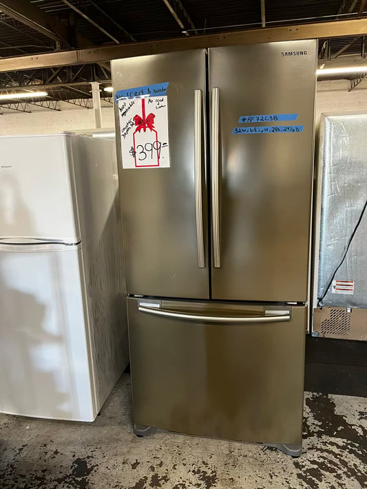 🎄Holiday Sale 🎁Used | Refurbished Samsung  32”  French door refrigerator counter depth slate *NO ice maker- stock number #RF72C3B