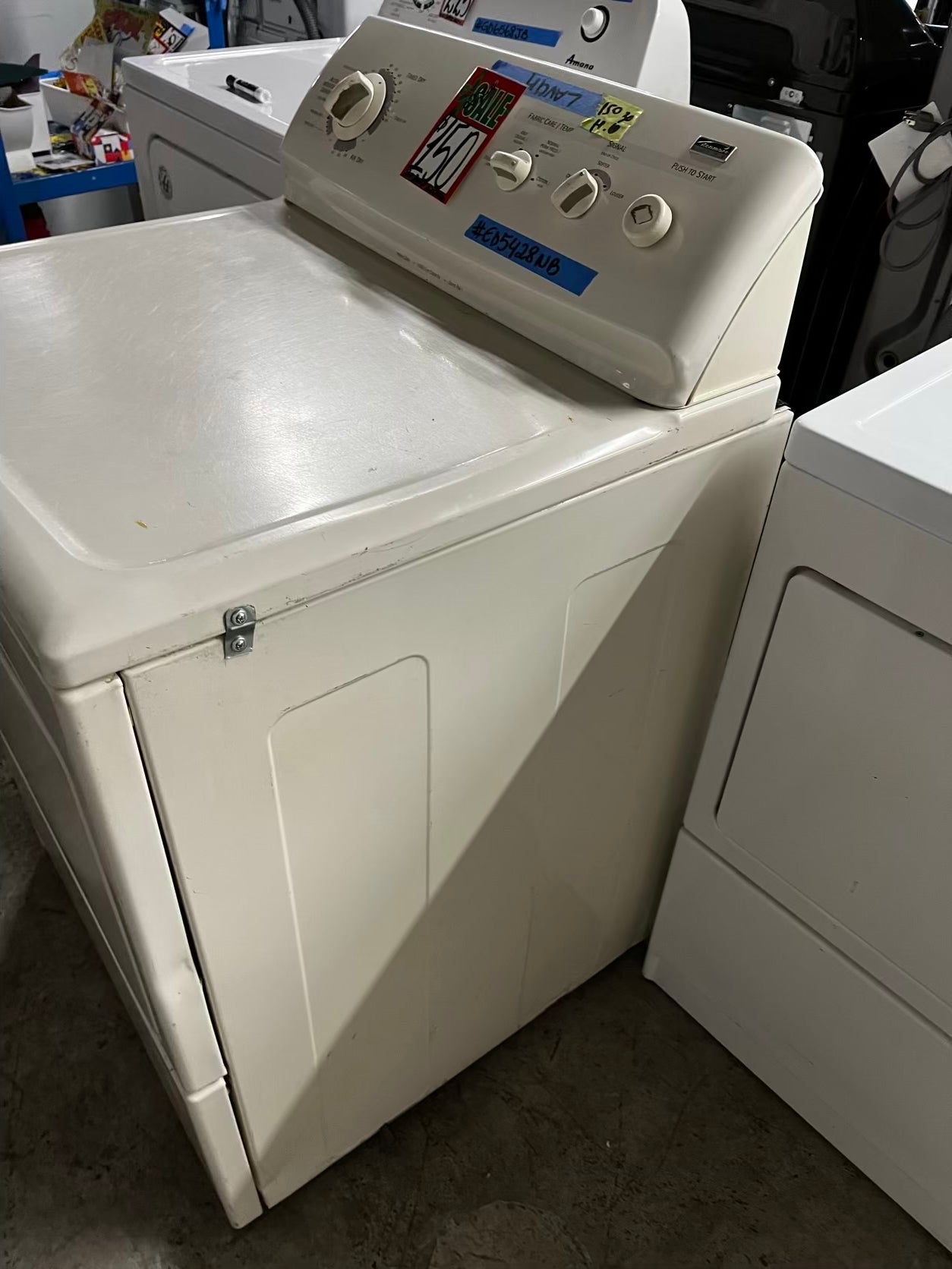 🎄Holiday Sale 🎁 Kenmore  side x side large capacity electric 220v dryer  in off white 27” Refurbished #ED5428NB
