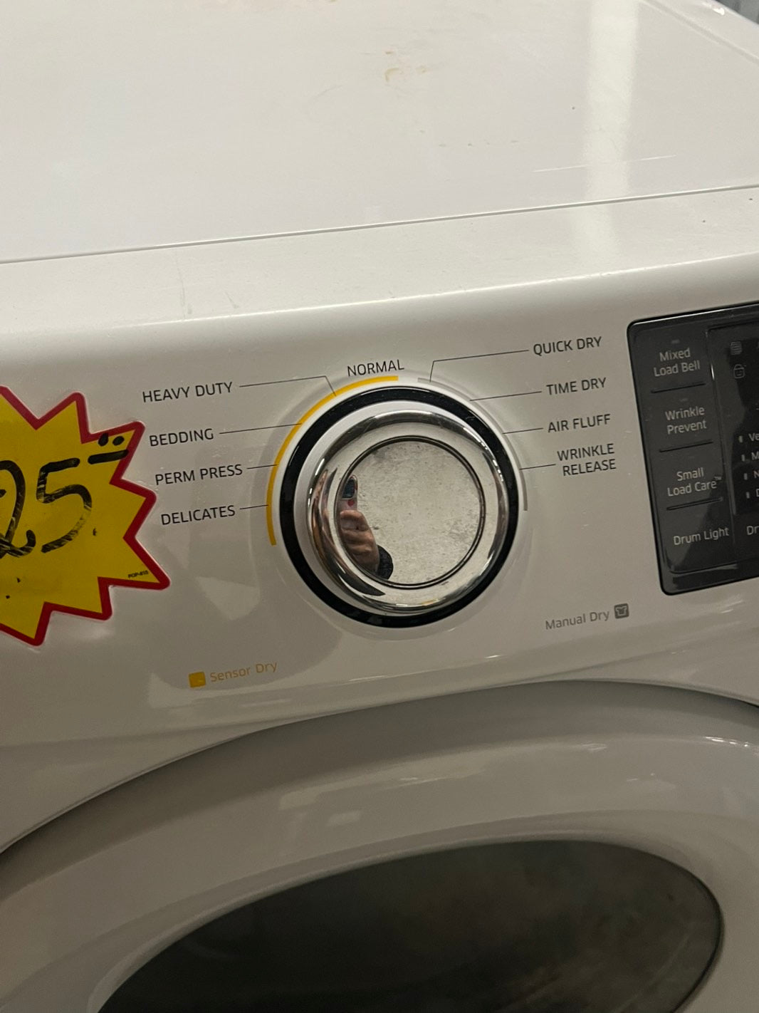 Samsung white front load electric dryer 7.8 cu. ft. Large capacity, 27” stackable or side by side  used-refurbished         #SSS11NB