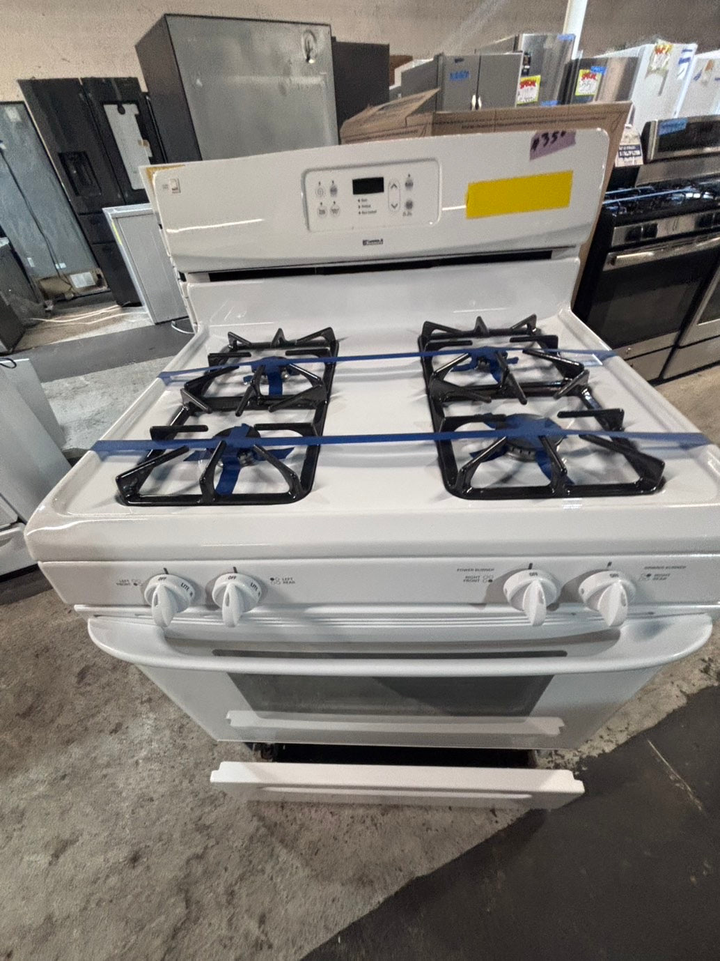 >*Kenmore Gas range 4 burner bake broil Hi/Lo self clean in  white used-Refurbished 30” #G1TN2B