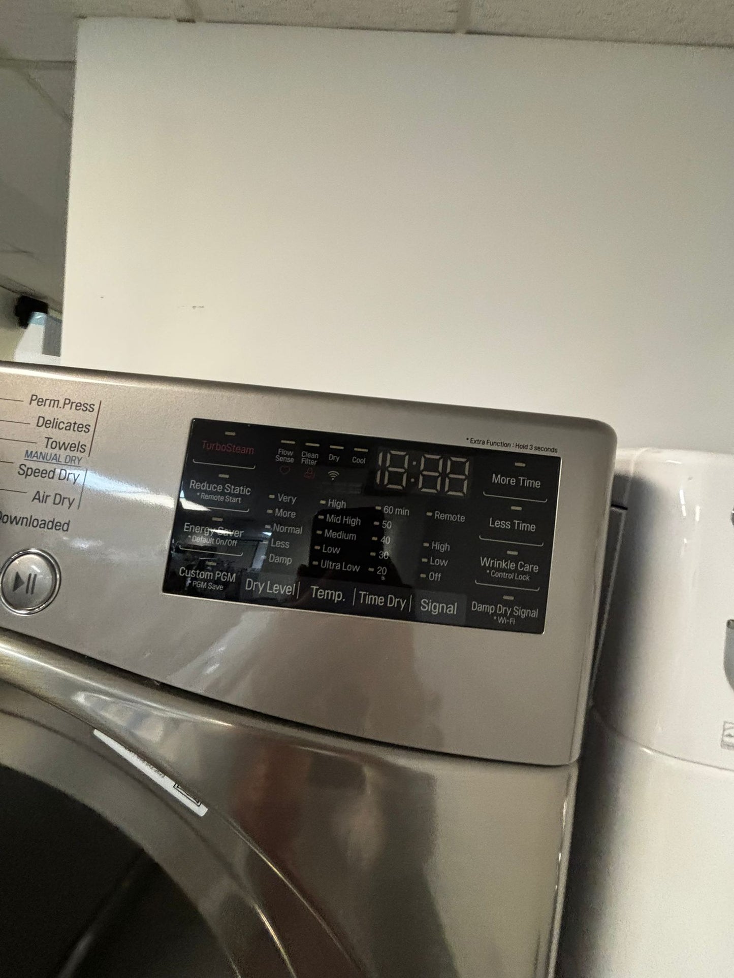- LG front load GAS dryer large capacity stainless steel stackable 27” #GD401KL
