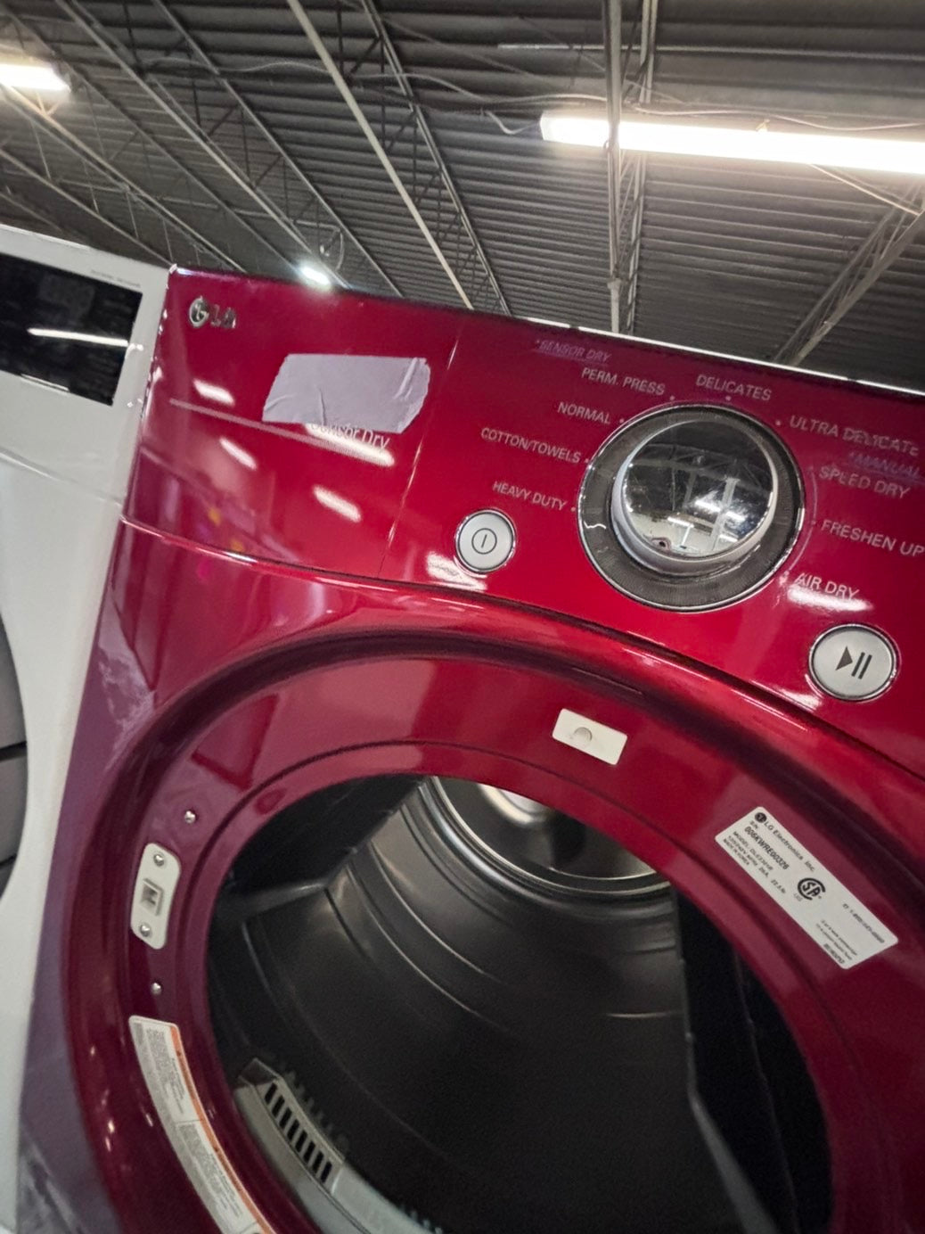 >* LG washer & dryer set electric 220v front load stackable or side by side - sensor dry in red color #LERA5SET