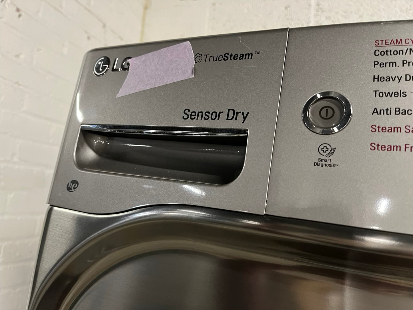 -LG washer & dryer set electric 220v front load jumbo size stackable stainless steel drum 29" #WD185VB Refurbished