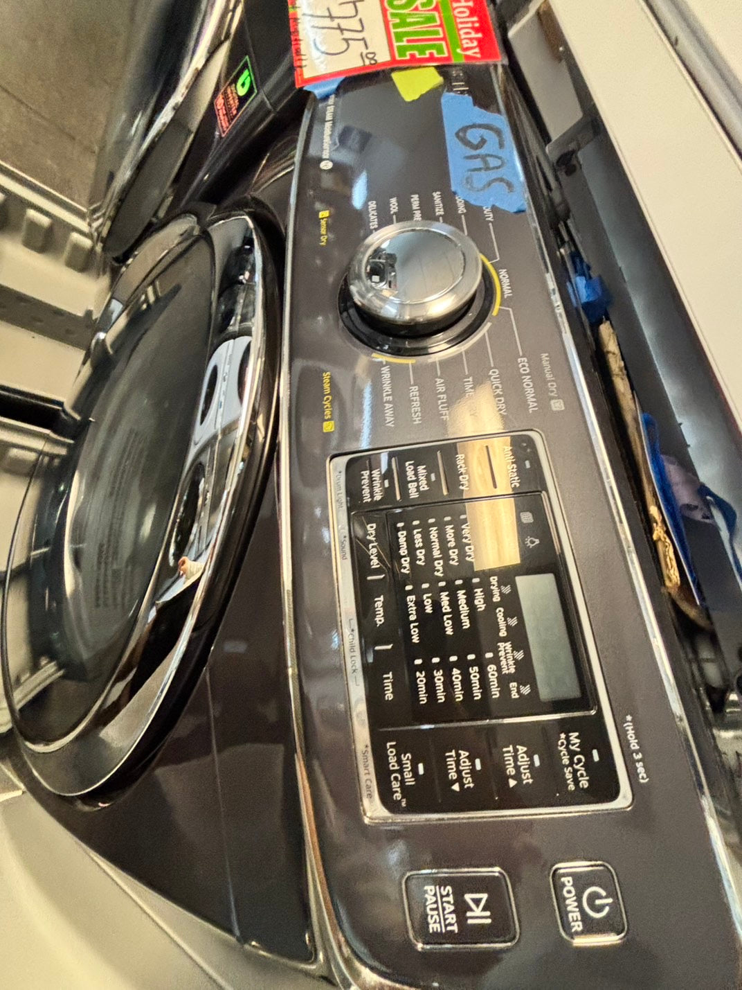 🎄🎄Christmas sale 🎅Samsung  washer & dryer GAS set front load stackable or side by side large capacity stainless steel drum w/pedestal extra storage 27" Refurbished #WDG1167L