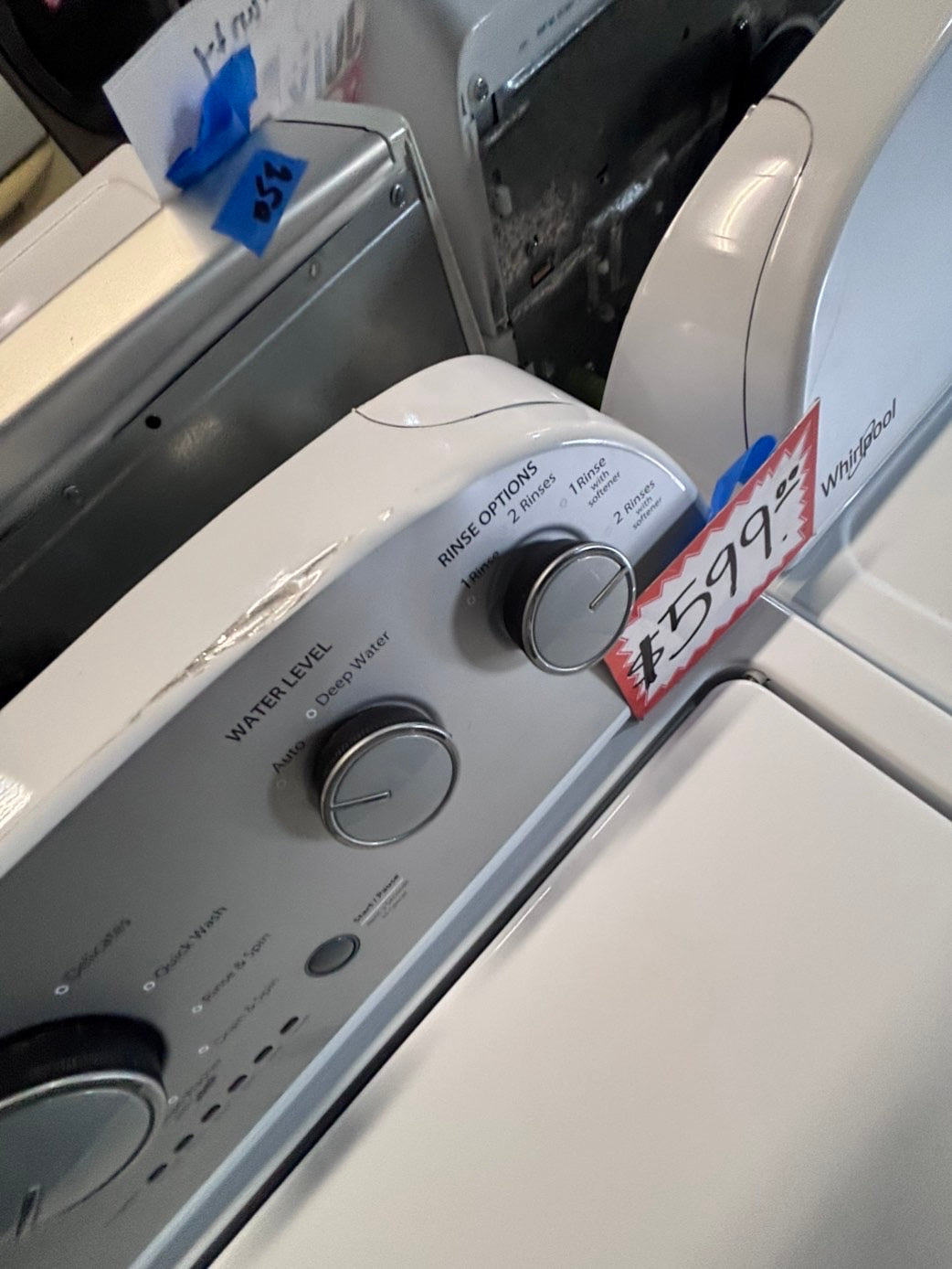 >*whirlpool top load washer large capacity with removable agitator  & electric dryer 220v  set top load side by side #MRM23YB