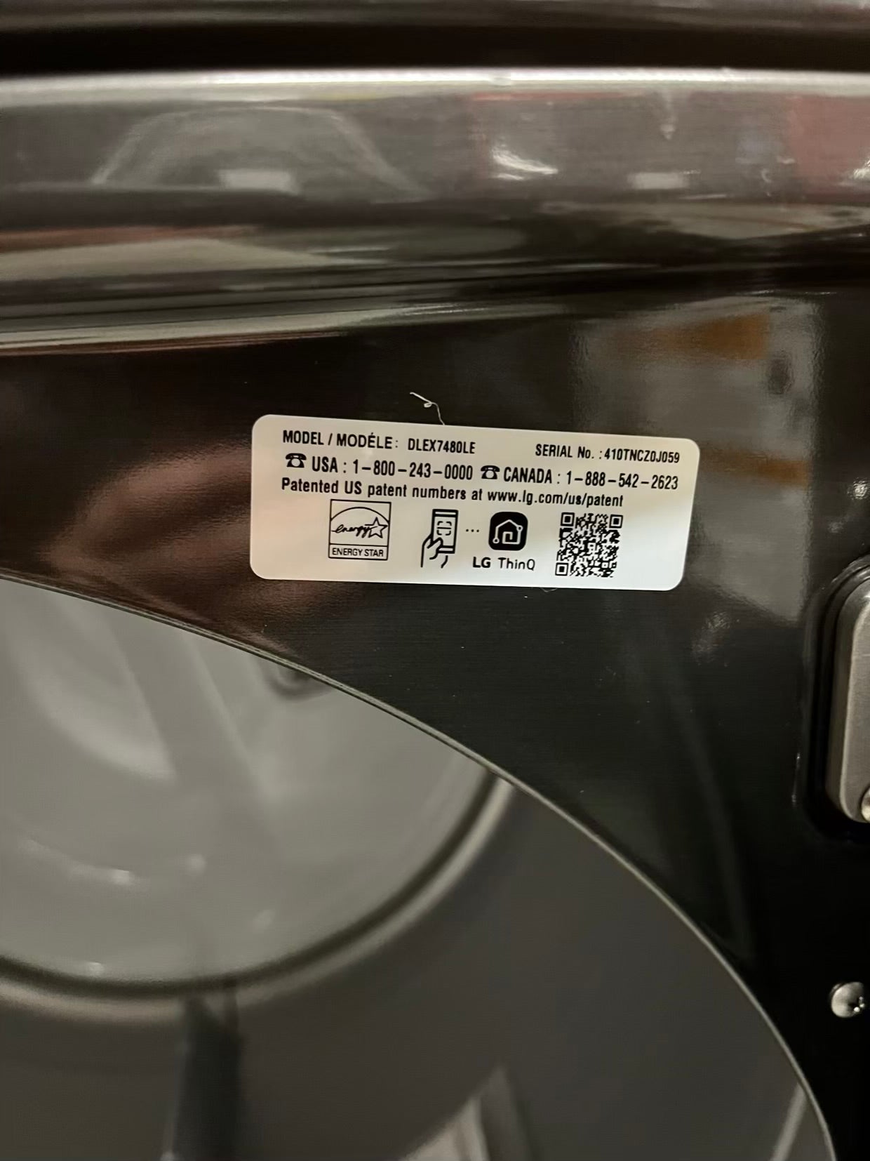Open Box Scratch & Dent LG - 7.3 Cu. Ft. Electric 220v Dryer 220v wrinkle care with Sensor Dry #WD637LB