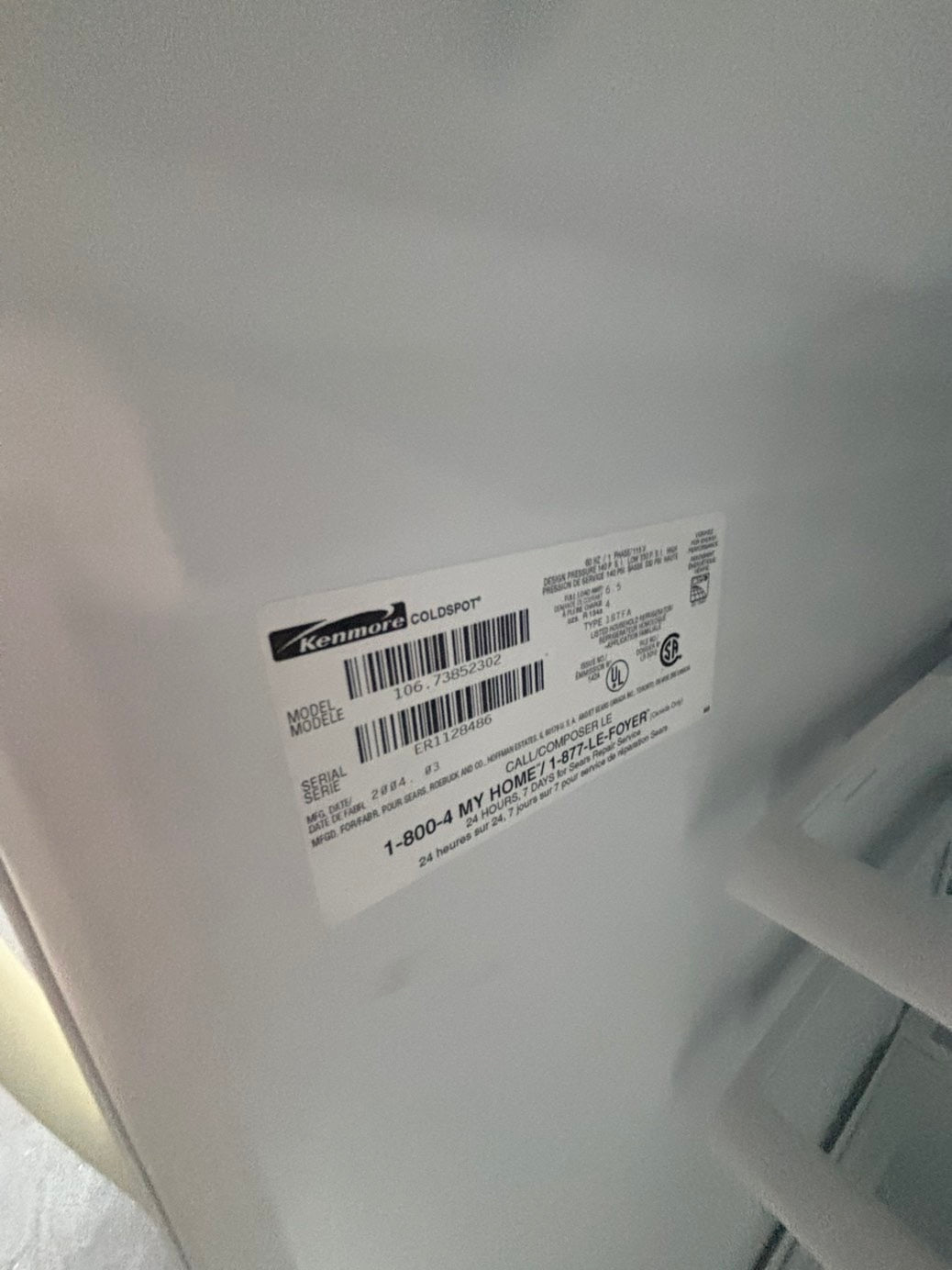 >>sale🎈kenmore 30”18cu.ft -top freezer refrigerator white  color              -used refurbished 30” #FK1FW6B