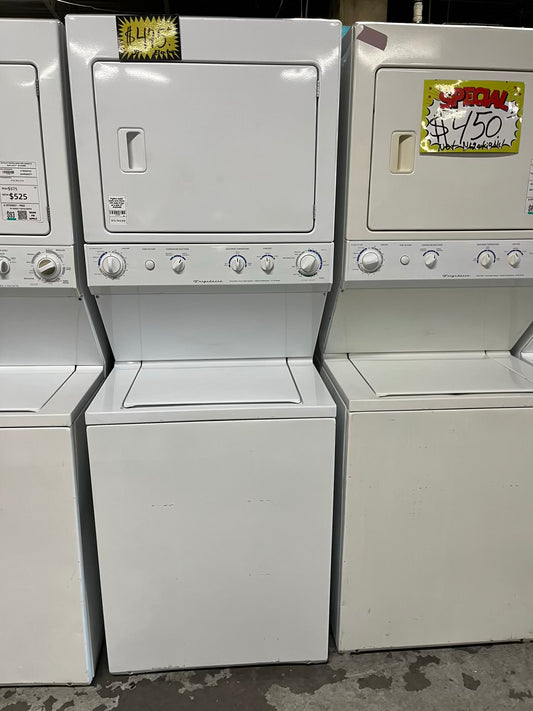 Frigidaire stacked laundry center Electric 220v washer & dryer set in white 27" #LG234AB