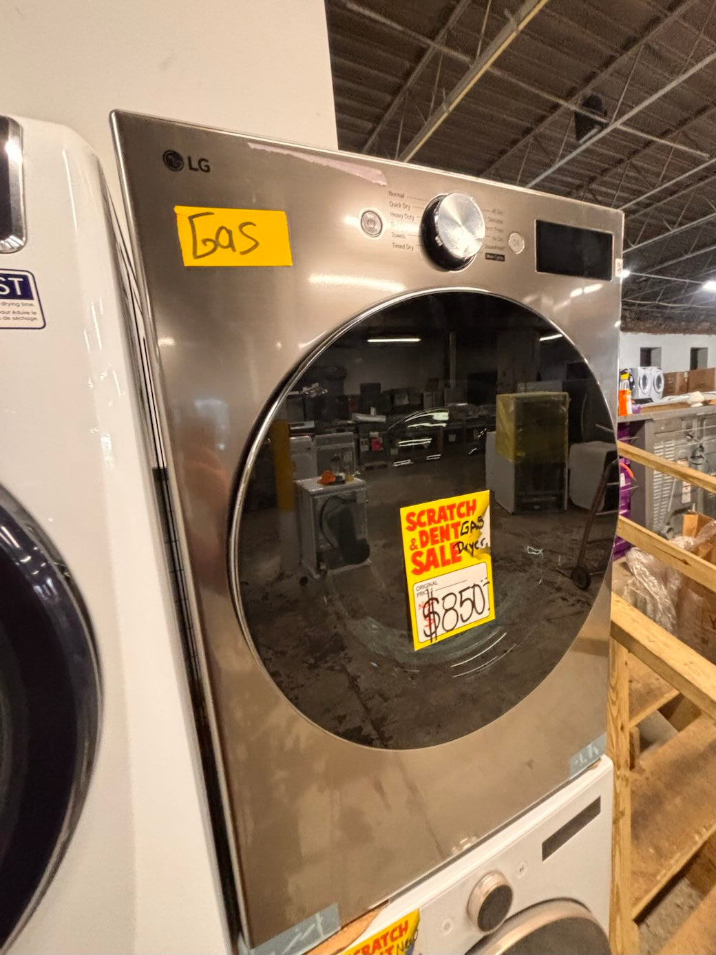 }}Open Box 📦 scratch & dent - LG GAS dryer large capacity in gray color  #GDLG94AB