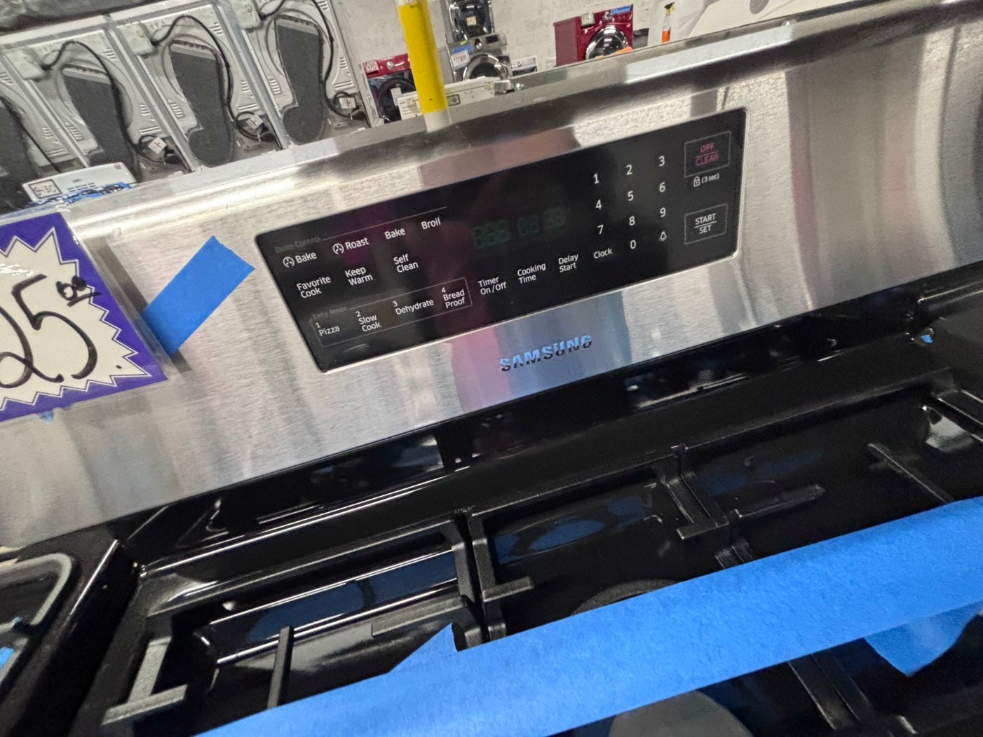 >Samsung Convection oven gas stove 5 burner bake broil i/lo in black & silver -used-Refurbished 30” #GZX66B