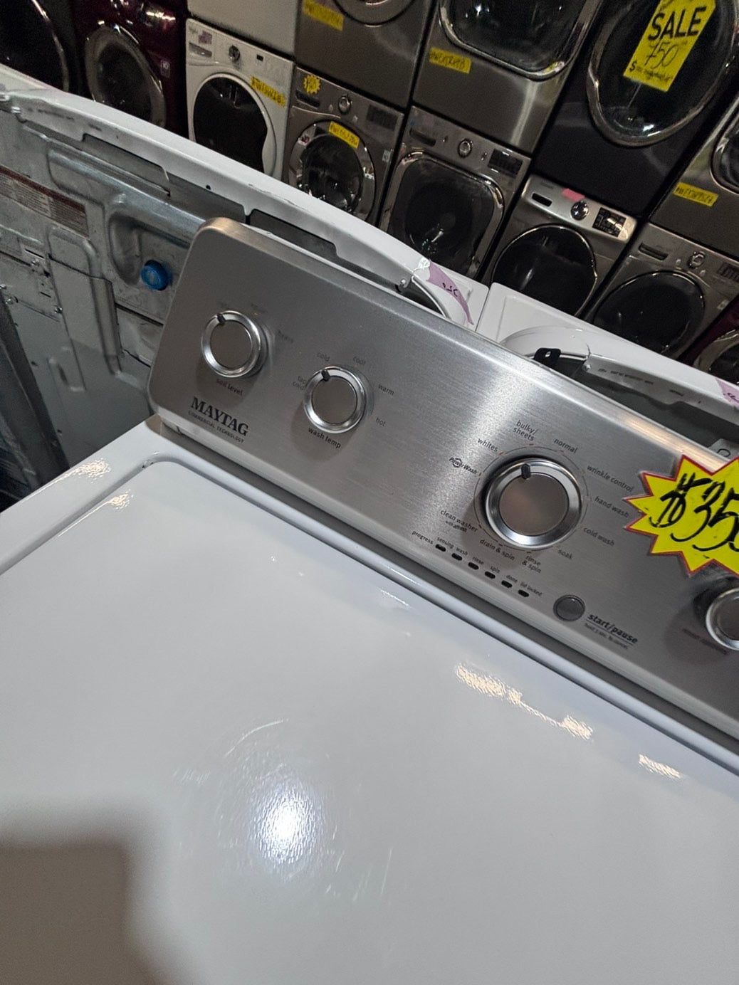 >*maytag Top load washing machine w agitator 27" in good condition,used-Refurbished #TWP227B