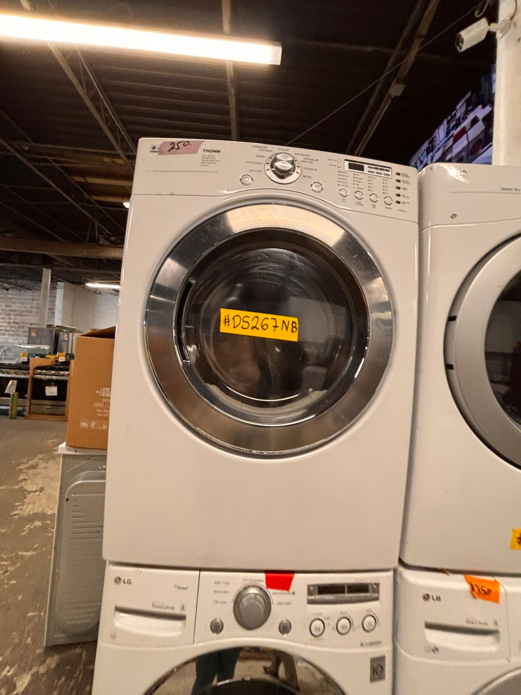 } } special🔥LG washer & dryer set large capacity,electric 220v front load stackable or side by side - sensor dry , working 💯 with warranty ! in white color used,refurbished #LGWW94SET