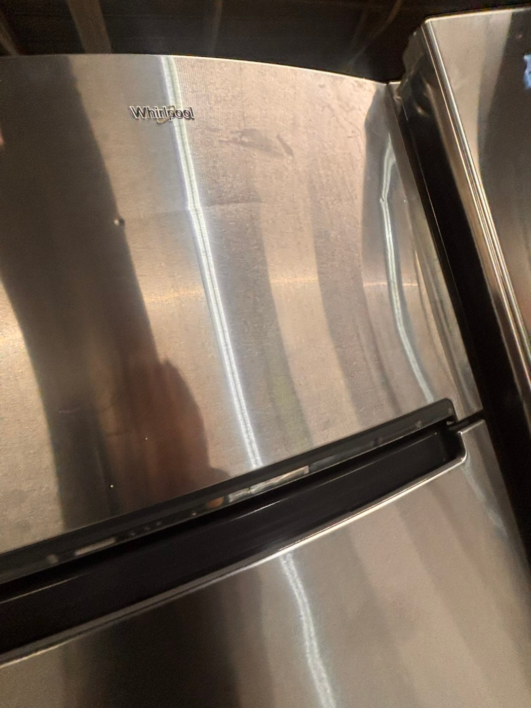 }28” whirlpool top freezer fridge stainless steel  used-refurbished working 💯  with warranty #FWD44ZB