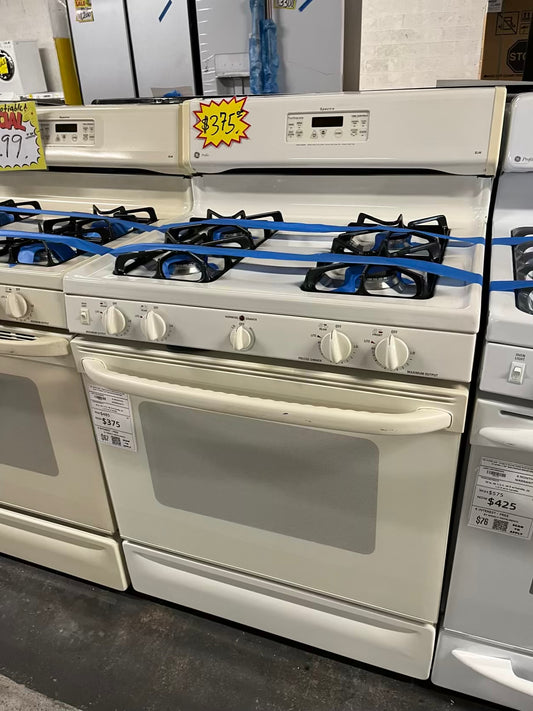 GE spectra gas range 4 burner bake broil hi/lo self clean in white 1130" Refurbished #ER270JB