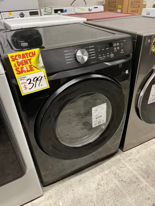 Open Box | Scratch & dent Open Box - Scratch & Dent Samsung - 7,5 Cu. Ft. Stackable Electric 220v Dryer with Sensor Dry - Fingerprint Resistant Black Stainless Steel 27” #RF2075B