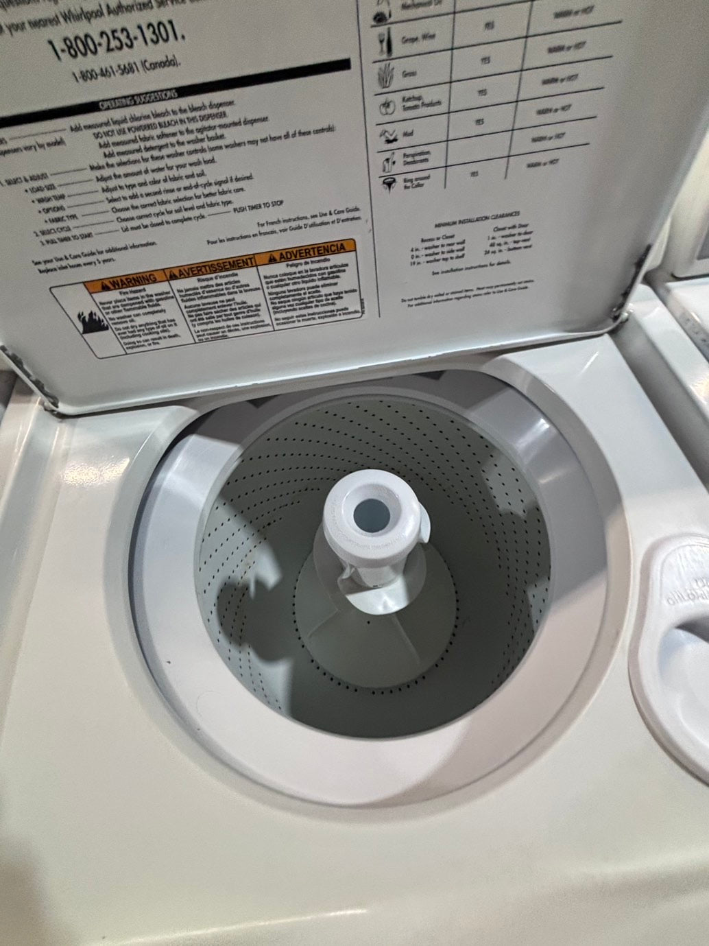 >*whirlpool top load washer large capacity with removable agitator  & electric dryer 220v  set top load side by side #MN33YB