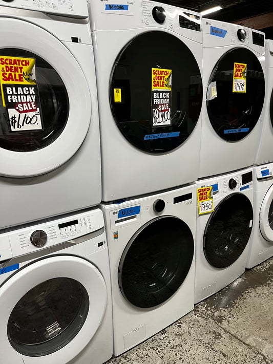 - Open Box 📦 Scratch & Dent mix match 4.5 Cu. Ft. Stackable SMART Front Load Washer in White with Steam and TurboWash360 Technology & 7.4 Cu. Ft. Vented SMART Stackable Electric Dryer in White with TurboSteam and Sensor Dry Technology 27" in #WD6396FB