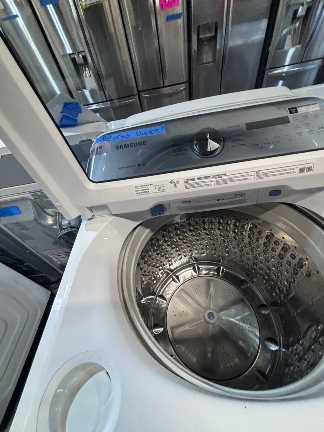>*samsung extra  Large capacity white color Top load washer Drum stainless steel used,refurbished #SWPY57B