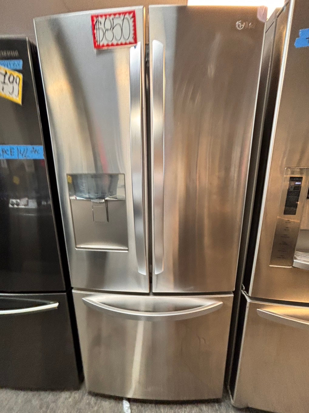 > LG 30” wide French Door Refrigerator in Stainless Steel with ice maker inside used-refurbished # RF33D2BB