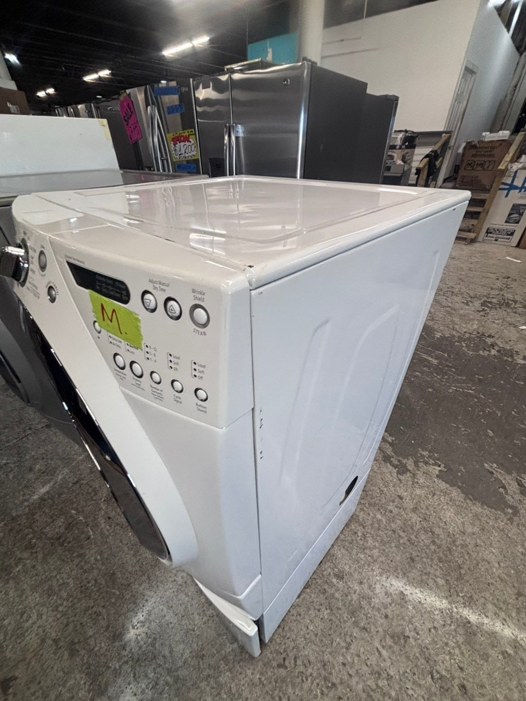 >*july 4th 🇺🇸🔥whirlpool Dryer electric 220v in white front load w/pedestal extra storage  drum large capacity 27" refurbished #EDPL15B
