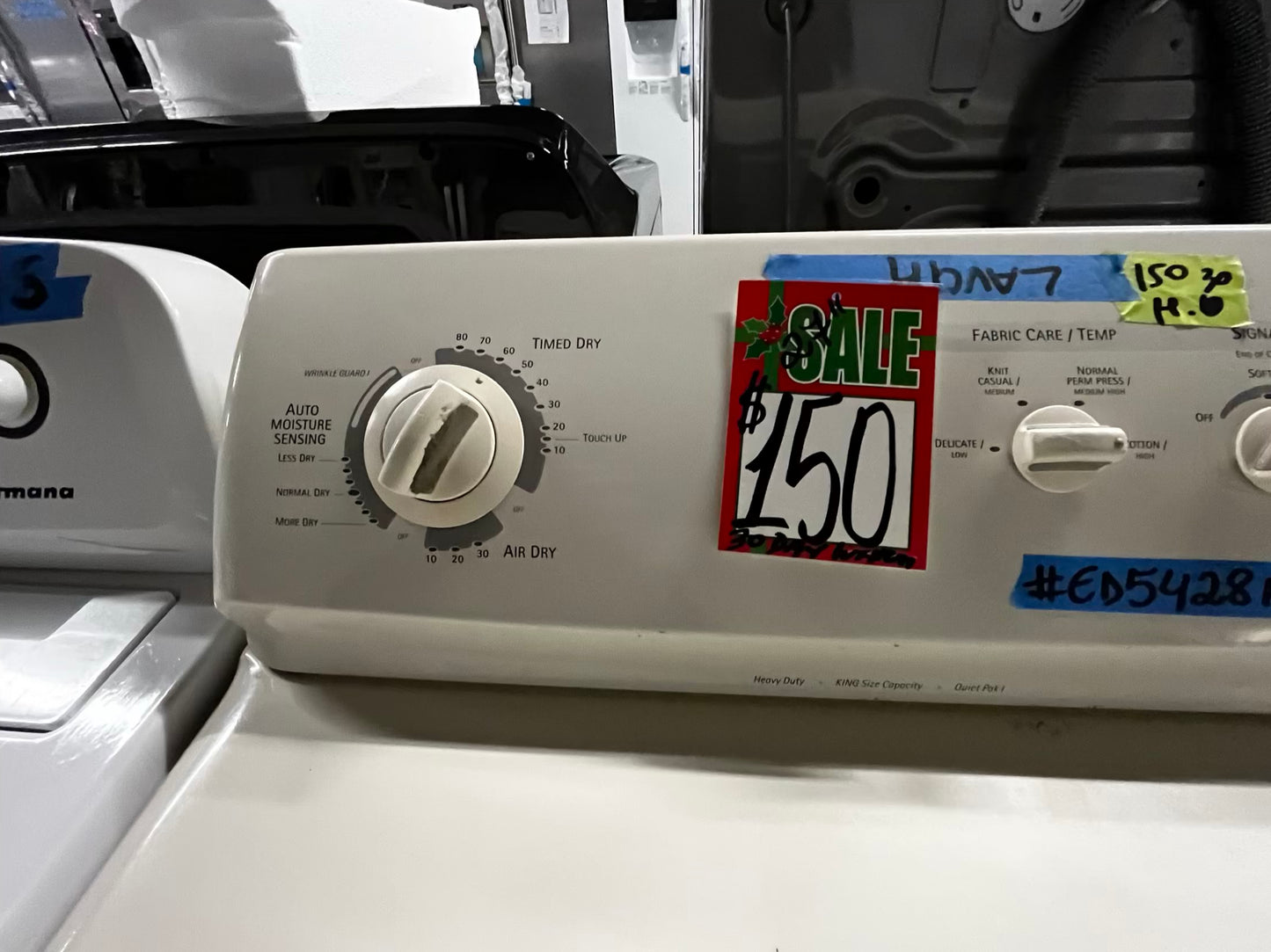 🎄Holiday Sale 🎁 Kenmore  side x side large capacity electric 220v dryer  in off white 27” Refurbished #ED5428NB