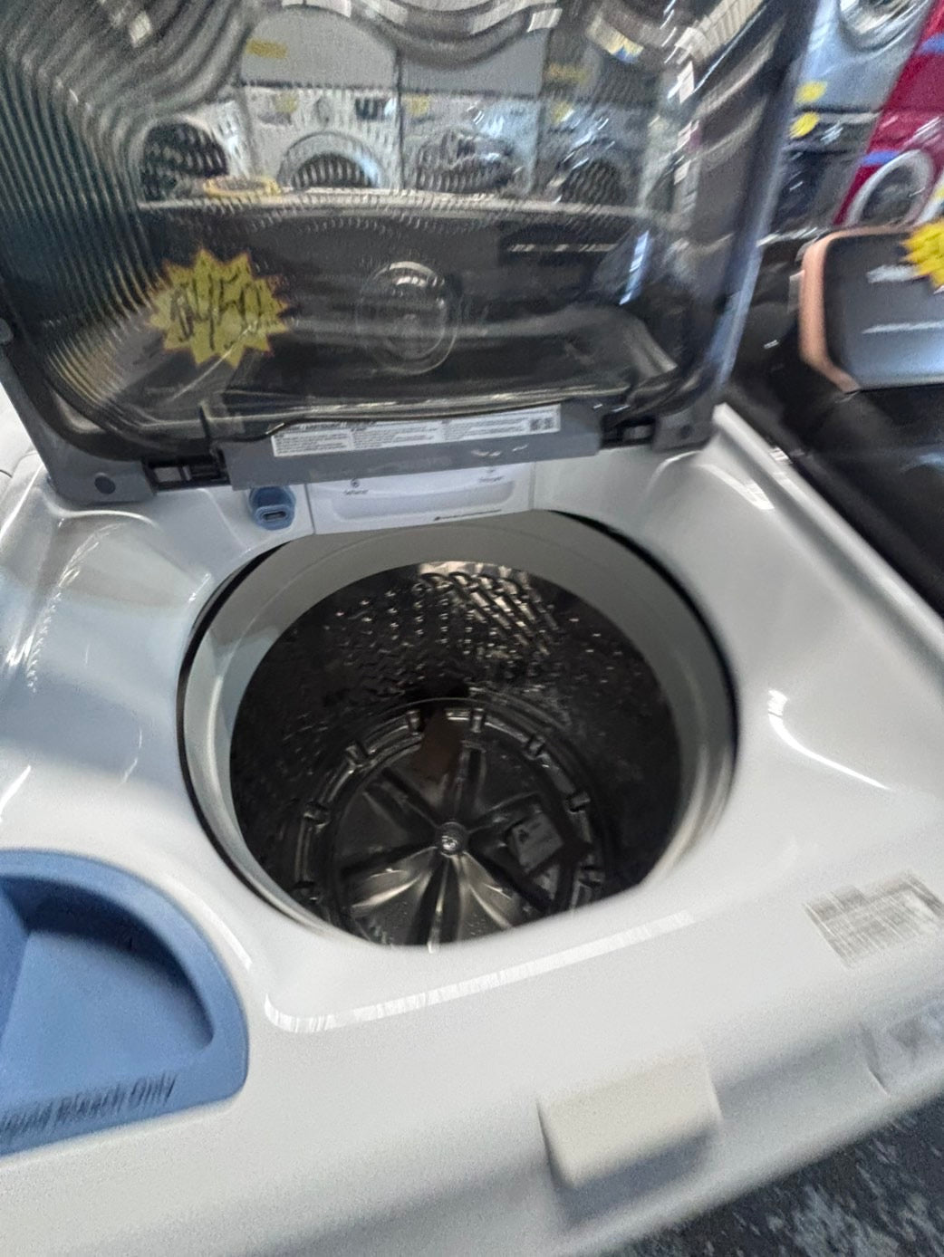 >*july 4th sale 🇺🇸samsung white  top top load washer large capacity & dryer set electric 220v side x side top load stainless steel drum white color used-refurbished #WSYH55B