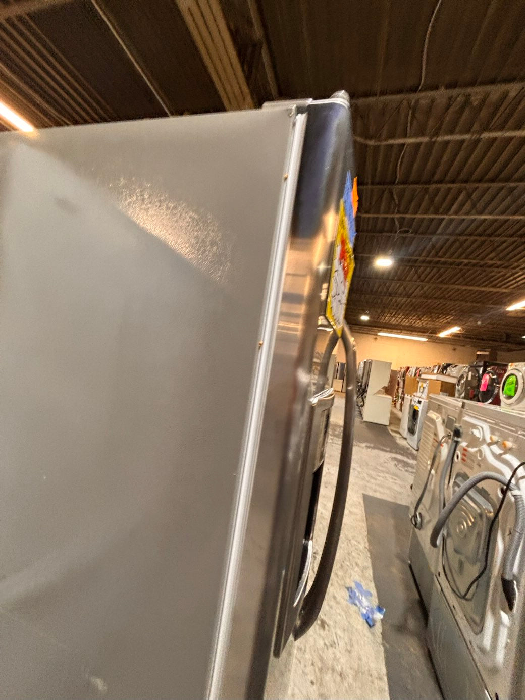 }}Special 🔥🔥GE Side x side  36”x 69”h x 29 depth ,Refrigerator stainless steel with ice maker & water dispenser /. 36” 26cu.ft used-Refurbished. Item number  #RFGES26B