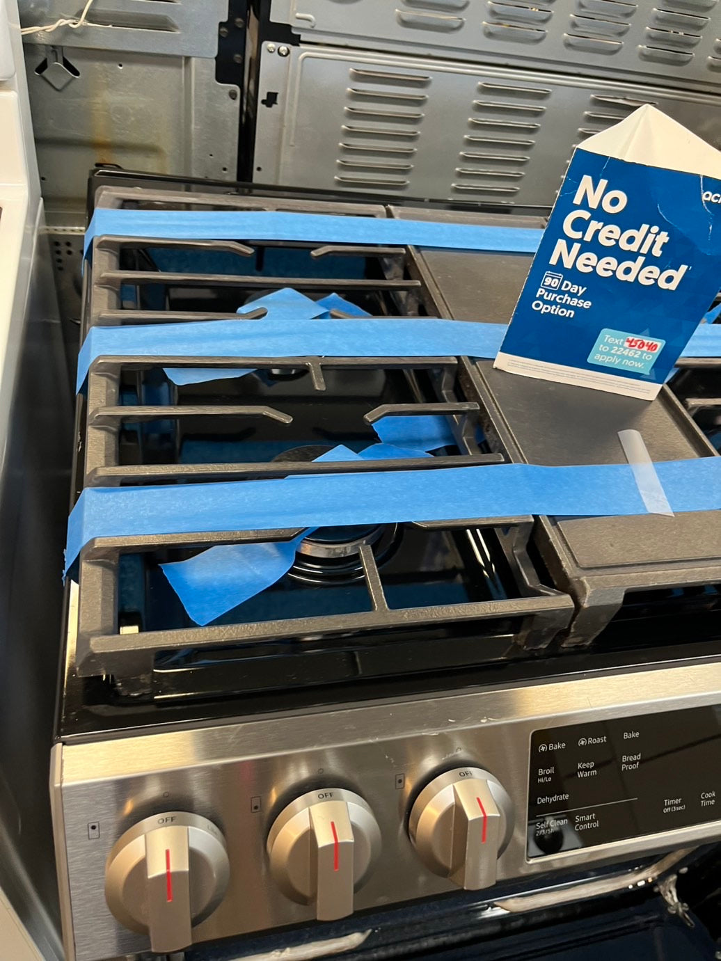 =Samsung 30”  Gas range 5 burner slide in convection bake roast broil self clean used Refurbished" item #GRSMA34L