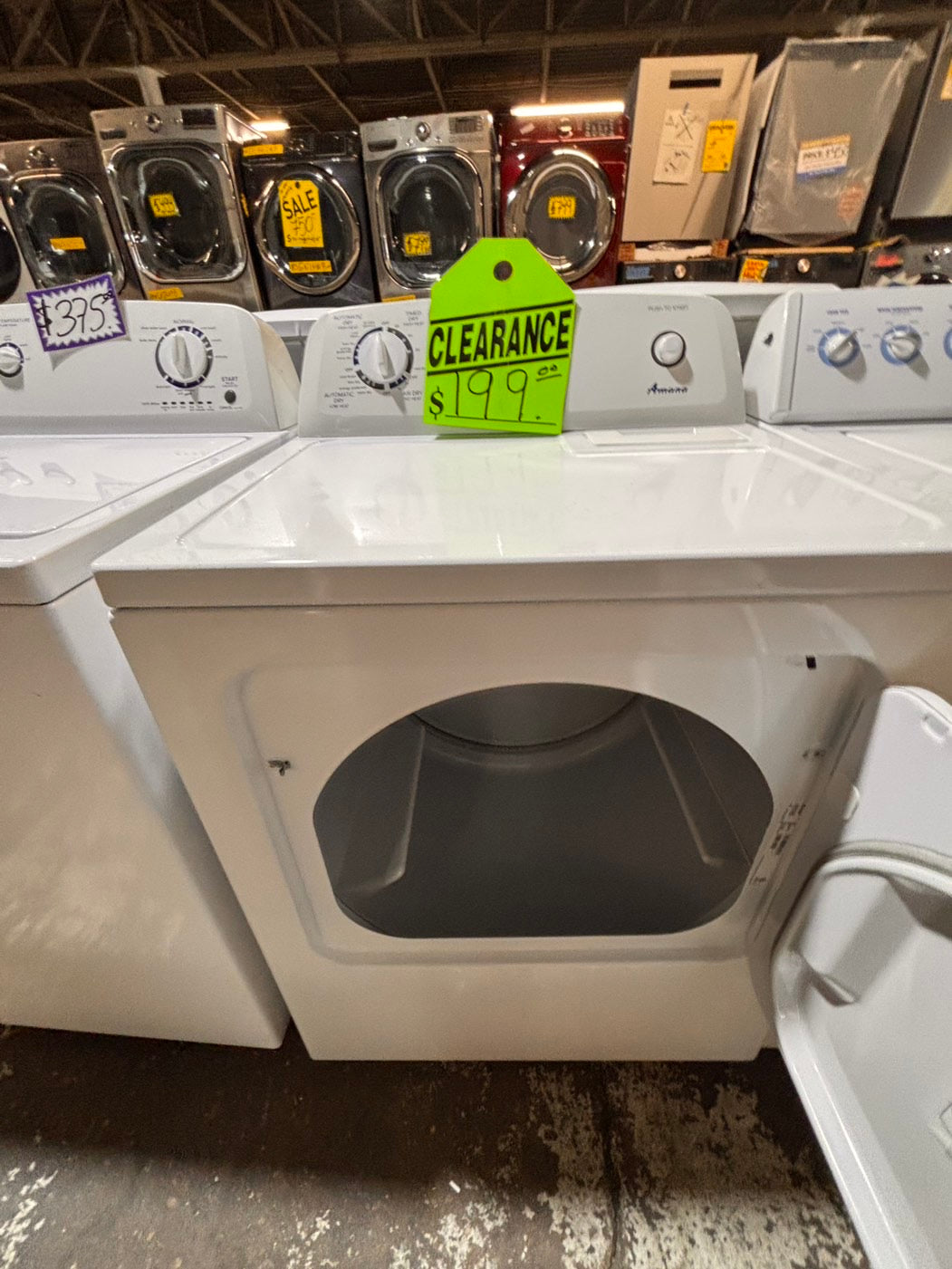 >*sale🔥Amana large capacity top load washer stainless steel drum & electric dryer 220v  set top load side by side #TAA2T1B