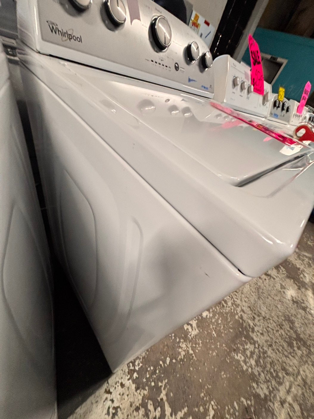 >Whirlpool Top load washing machine w agitator stainless steel drum 27" used-Refurbished #WFBZ23B