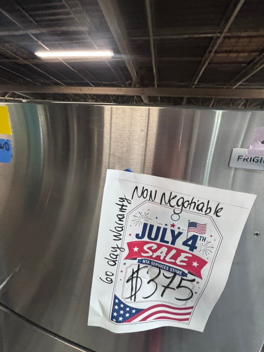>*JULY 4th 🇺🇸sale🔥frigidaire  top freezer refrigerator stainless steel used-refurbished 30" #RFF719B