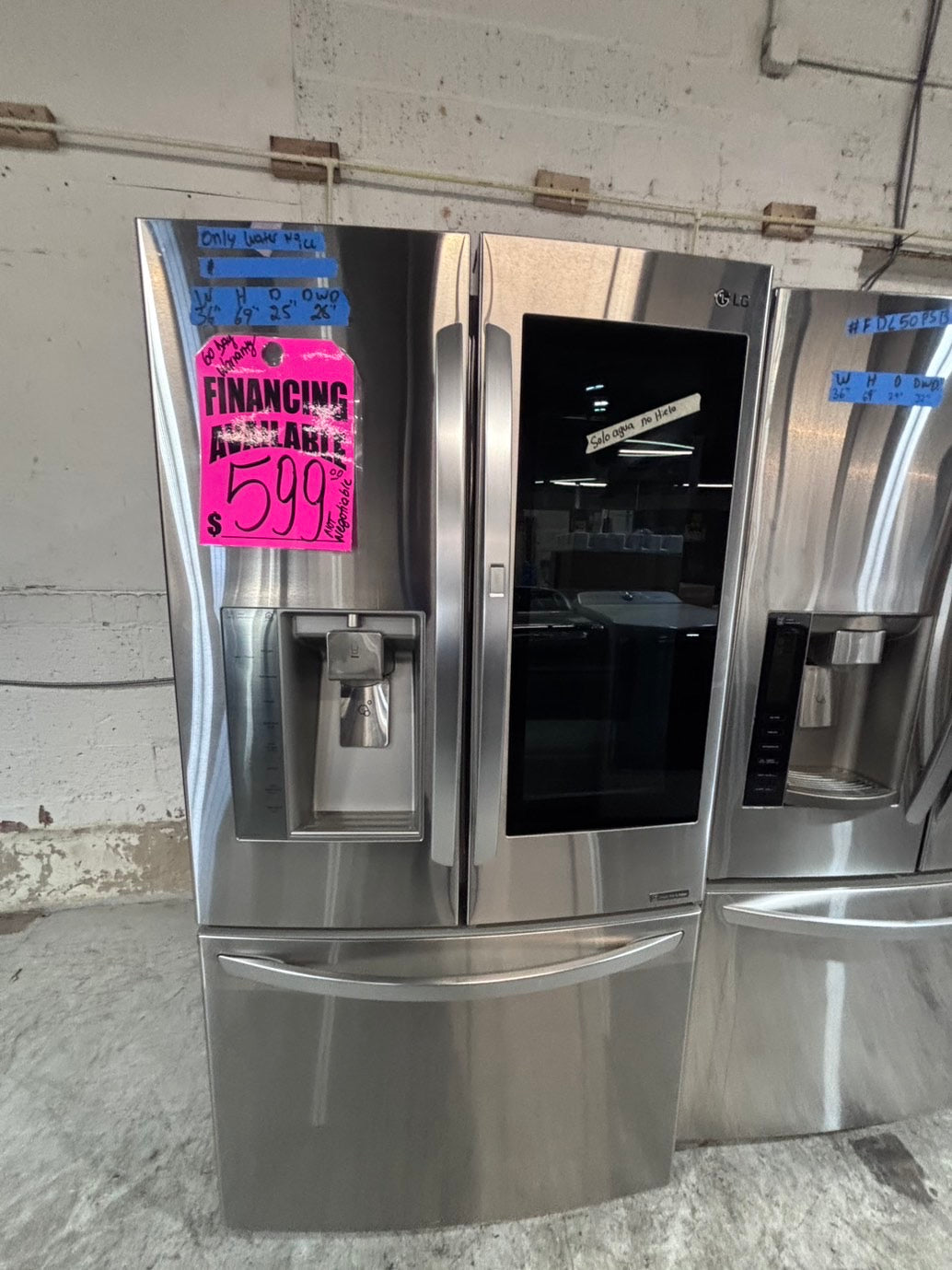 >*special price 💥LG instaview door-in door French door Refrigerator counter (ice maker & water doesn’t work) doesn’t affect on the others functions.   used-refurbished #KLCVF14B