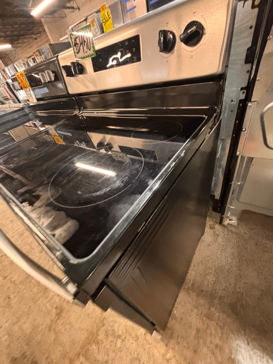 >*whirlpool electric 220v glass top range bake Broil roast self clean stainless steel 30" used-Refurbished #EWG161B
