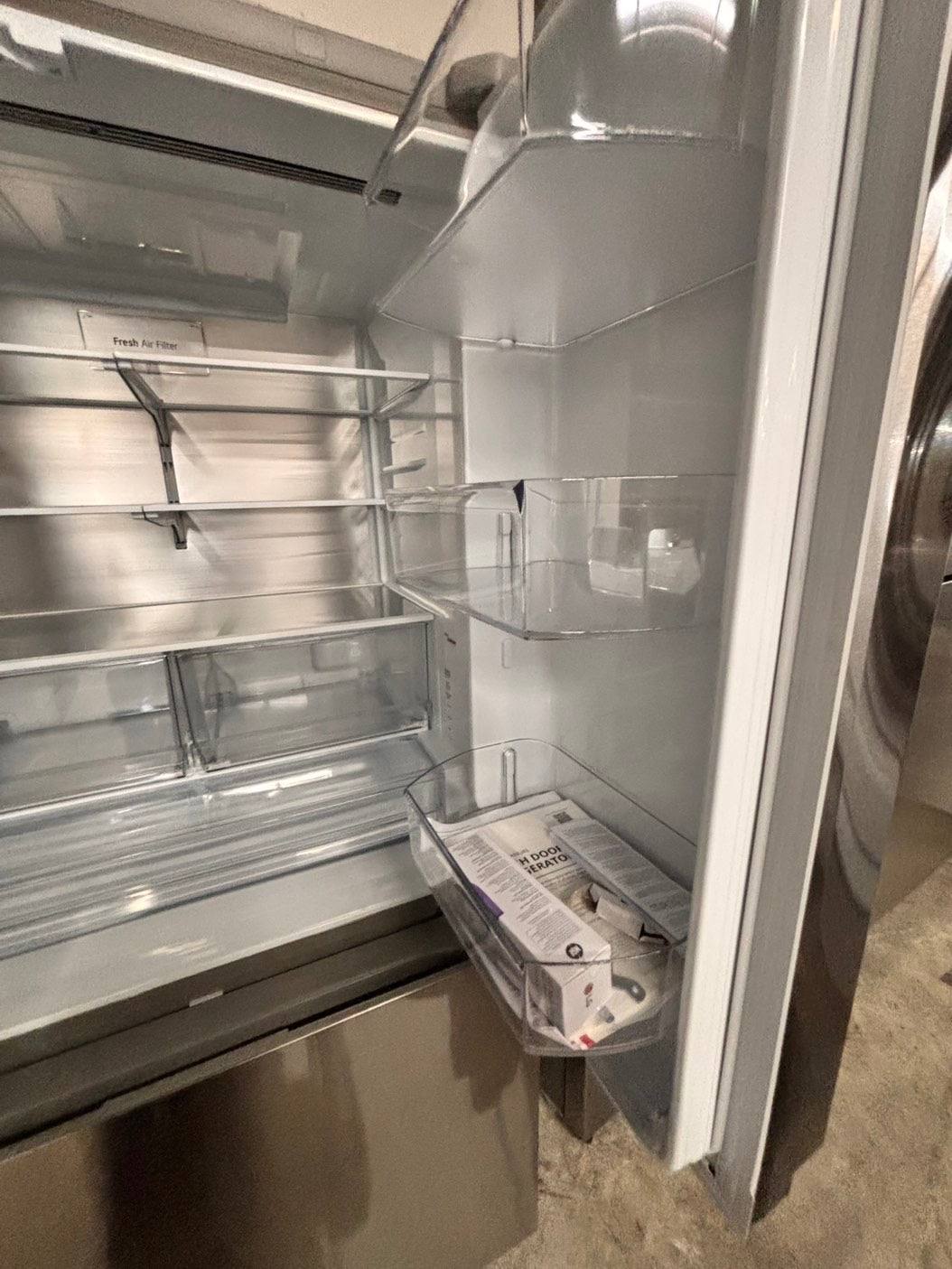 > LG new open box 📦 costumer return 27 cu. ft. SMART Counter Depth MAX French Door Refrigerator with Ice and Water inside ADA Comp in PrintProof Stainless Steel #RLIOAB
