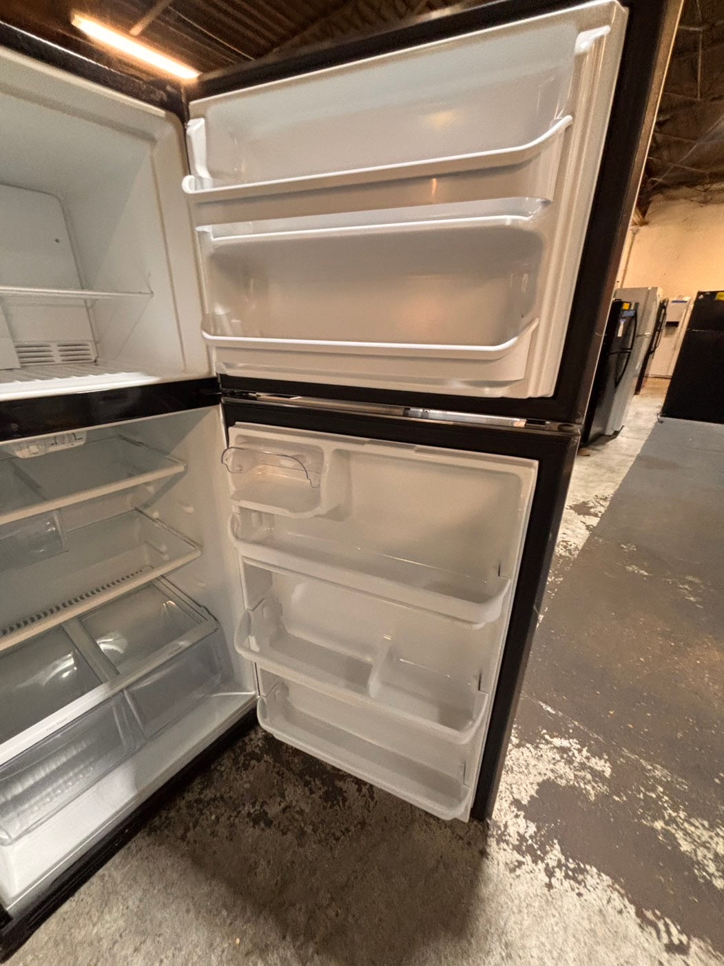 >*frigidaire  top freezer refrigerator stainless steel used-refurbished 30"x 681/2h #RFF21RB