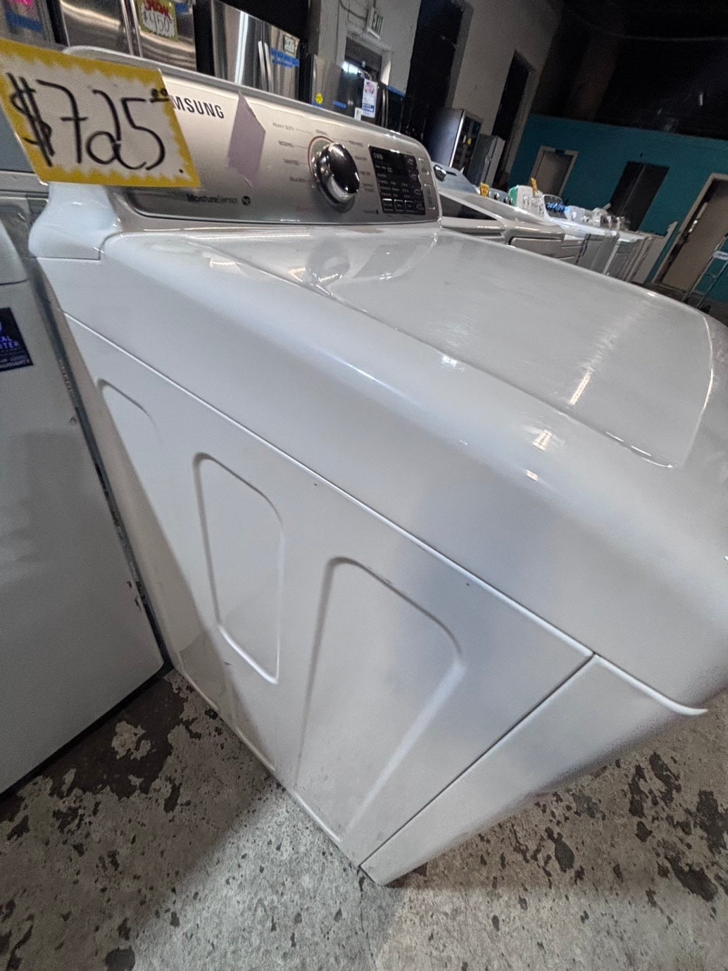 >*samsung white  top top load washer large capacity & dryer set electric 220v side x side top load stainless steel drum white color used-refurbished #W5Z6YB