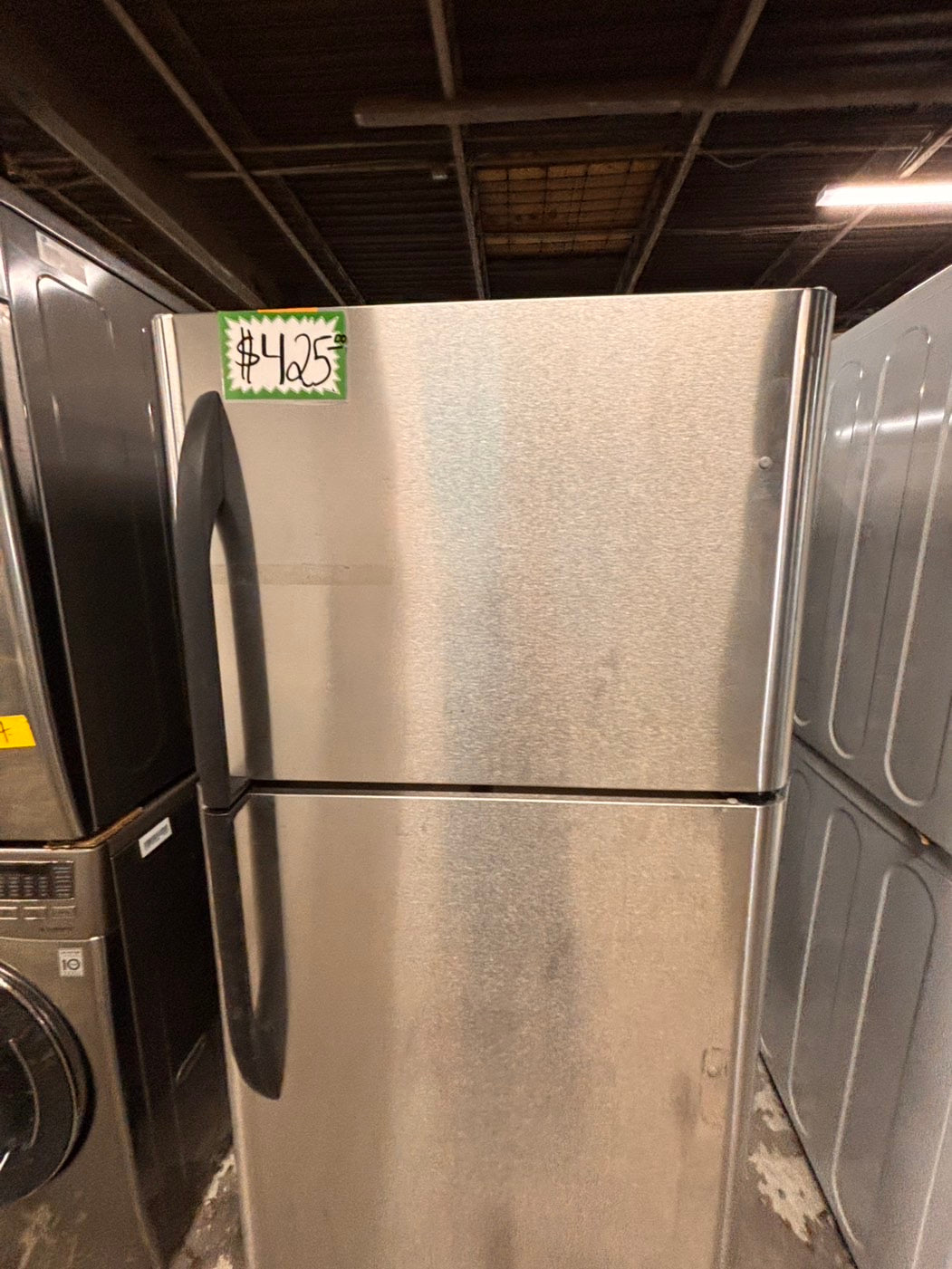 >*frigidaire  top freezer refrigerator stainless steel used-refurbished 30"x 681/2h #RF21ZRB