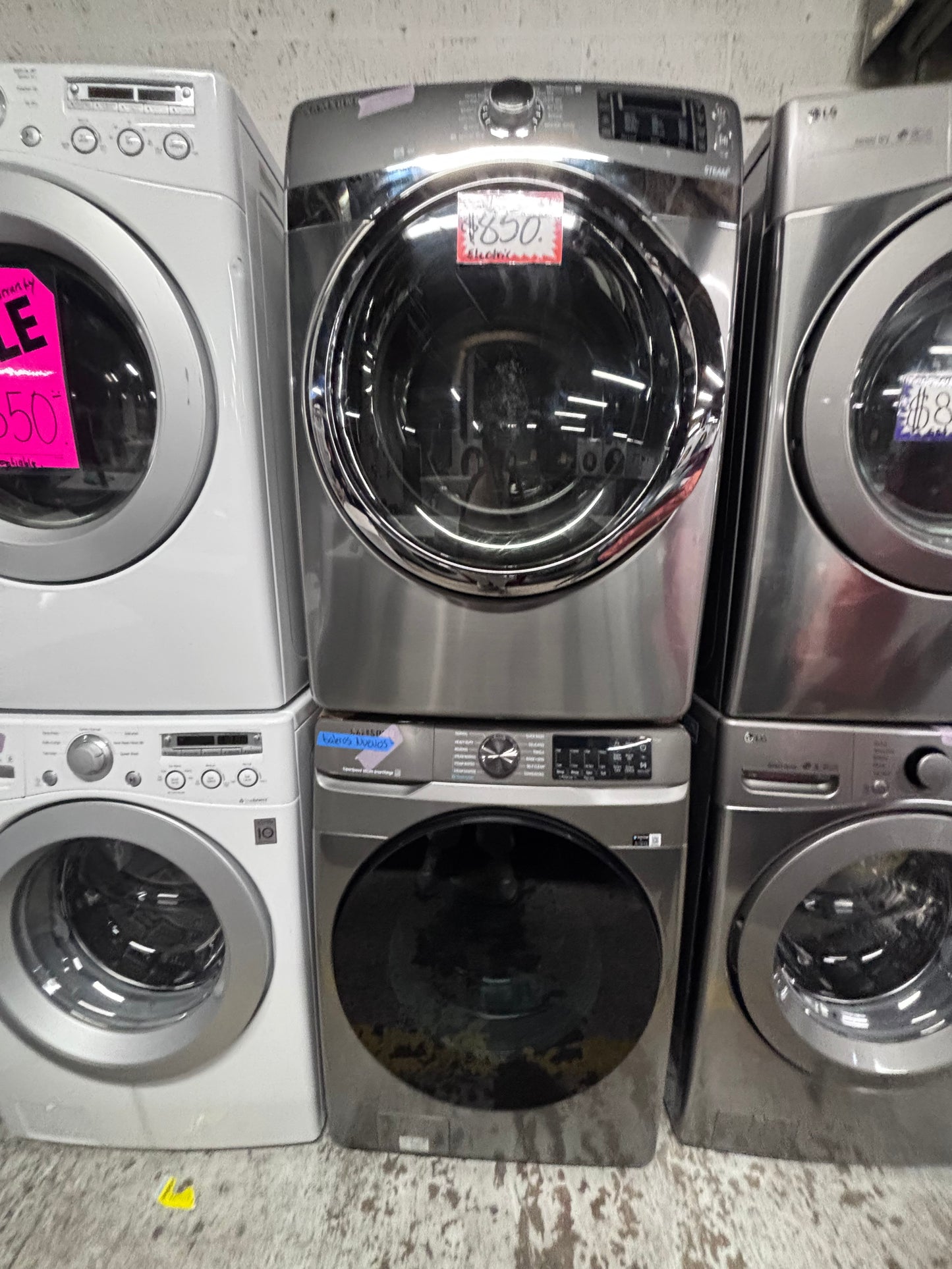 >>Samsung gray washer 4.5cu. ft. Large capacity, & electric dryer set in great condition 27” stackable or side by side  used-refurbished  #SFL19TB