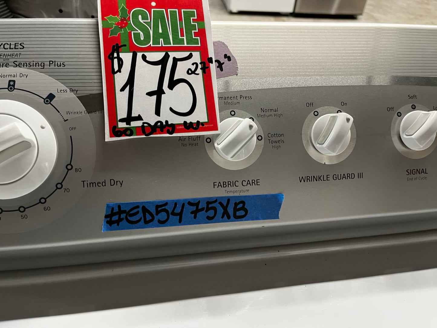 🎄Holiday Sale 🎁 Kenmore  side x side large capacity electric 220v dryer  in white 27” Refurbished #ED5475XB