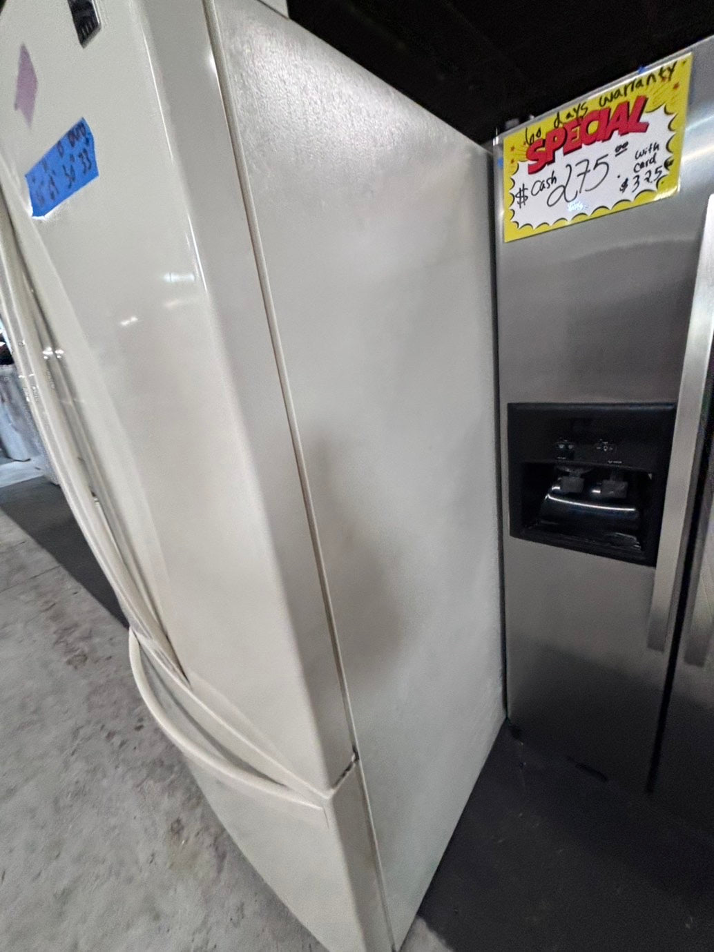 >special 🔥Used great condition used-Refurbished Kenmore  36”W x 69h x 30”depth french door refrigerator off white  w/ice & water dispenser 36 “ #RFK22CB