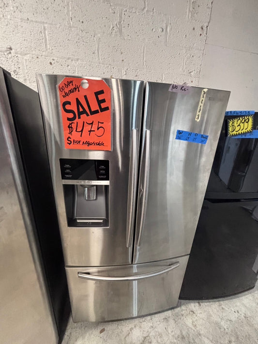 >*36”samsung counter depth French doors  fridge  stainless steel (ice maker & water doesn’t work) doesn’t affect on the others functions. 36” #SA24MAB