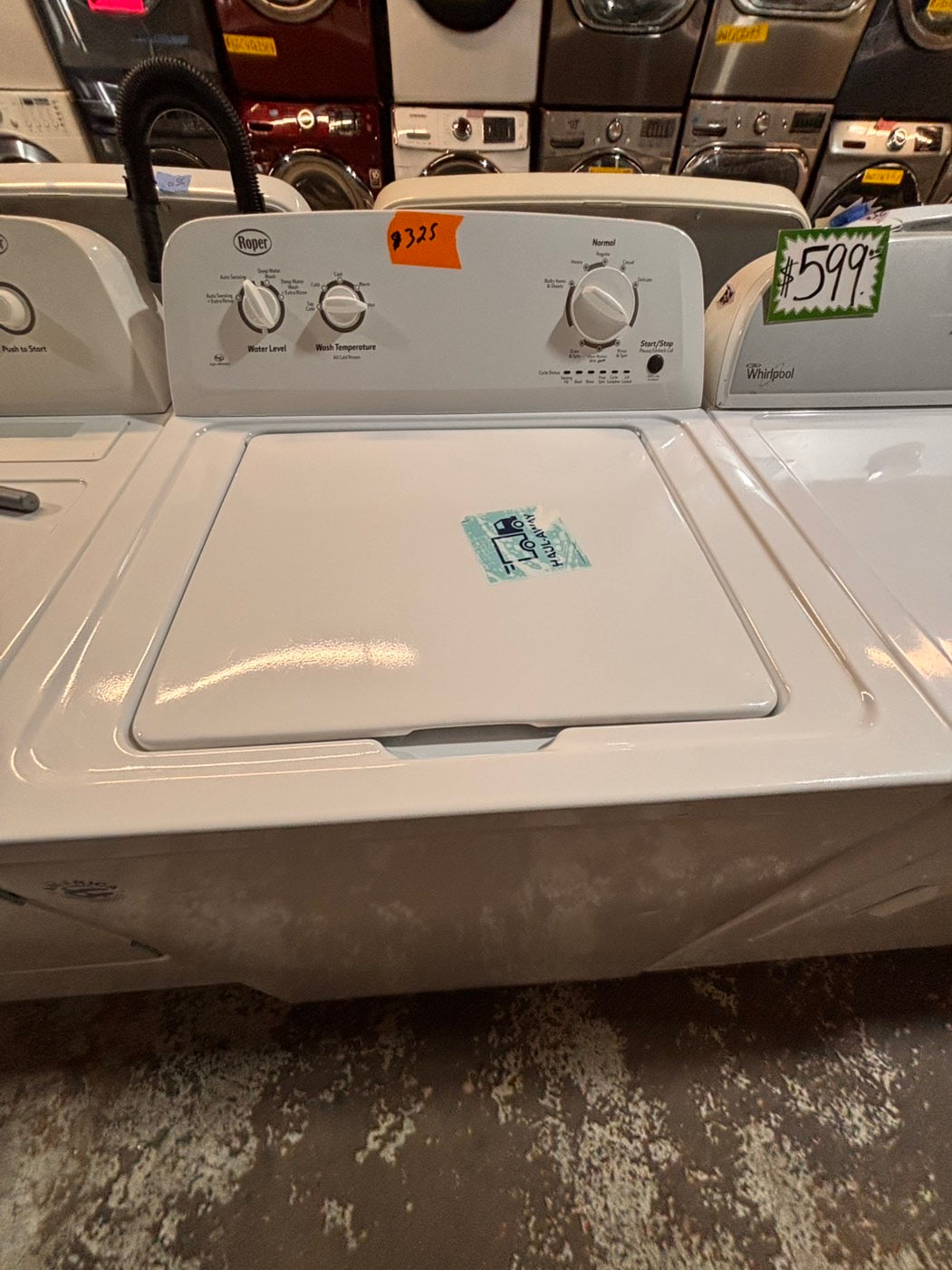 >*Roper Top load washing machine w agitator 27" in good condition,used like new -Refurbished #WTPR3B