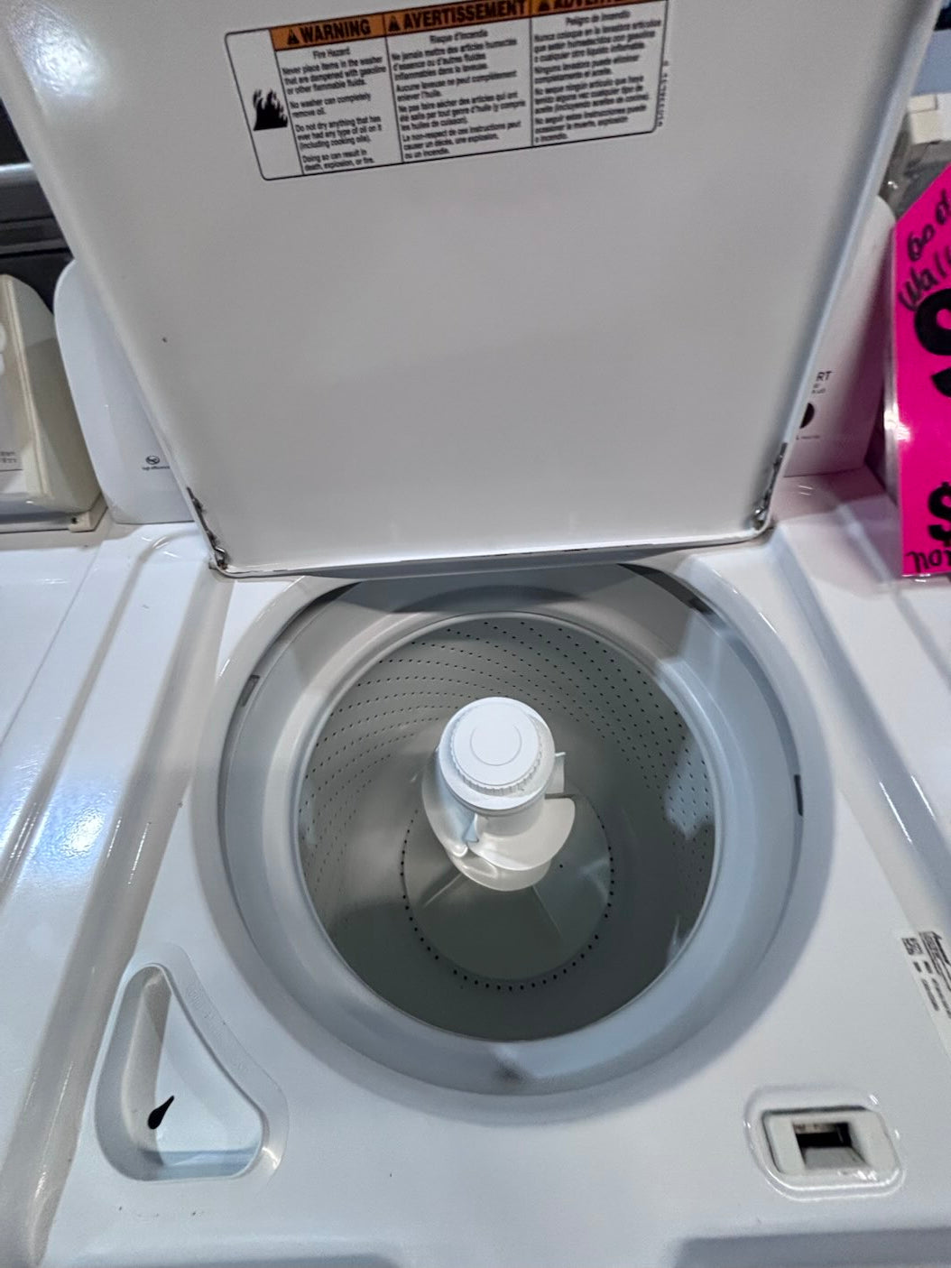 }}Amana  top load washer with agitator & electric dryer 220v  set top load side by side #AWM23TB