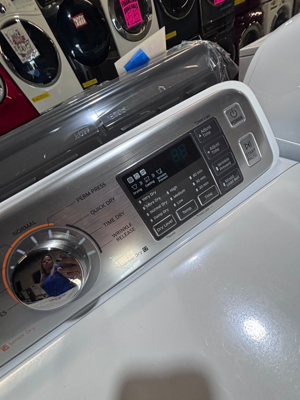 >*samsung white  top top load washer large capacity & dryer set electric 220v side x side top load stainless steel drum white color used-refurbished #W5AABB